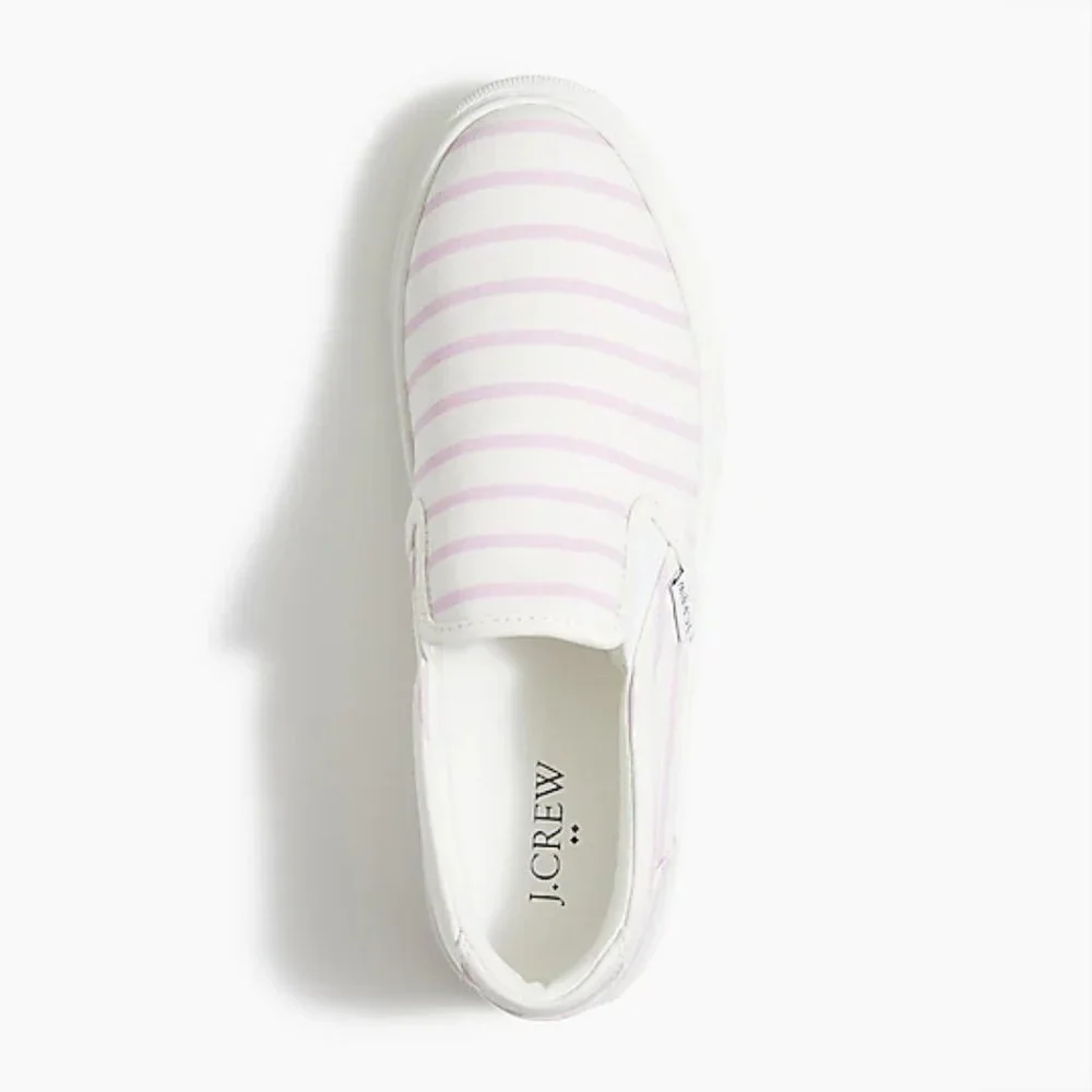 J. Crew Printed road trip slip-on sneakers Smoky Lilac-Ivory Stripe - Picture 2 of 9